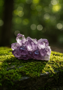 Rough Amethyst quartz silicate trigonal for crown, third eye, air, water, Aquarius, Pisces and Virgo.