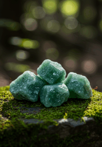 Rough Green Aventurine quartz silicate trigonal for heart, air, Aries, Cancer and Taurus.