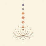 Lotus flower with chakra dots icon – chakra therapy and yoga studios.
