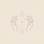 Two open palms with subtle energy rays icon – representing Reiki and energy healing.